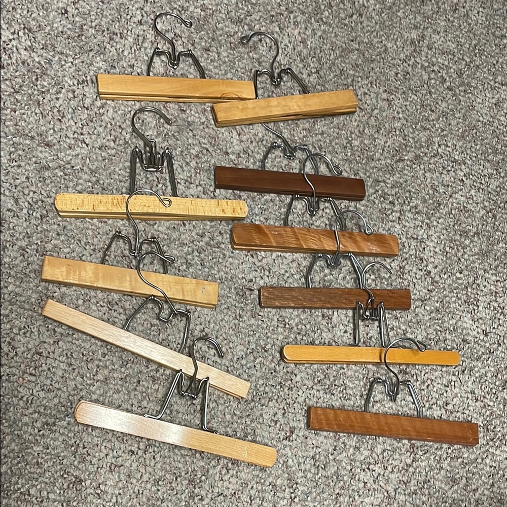 11pc Wooden pant/skirt Hangers Set
